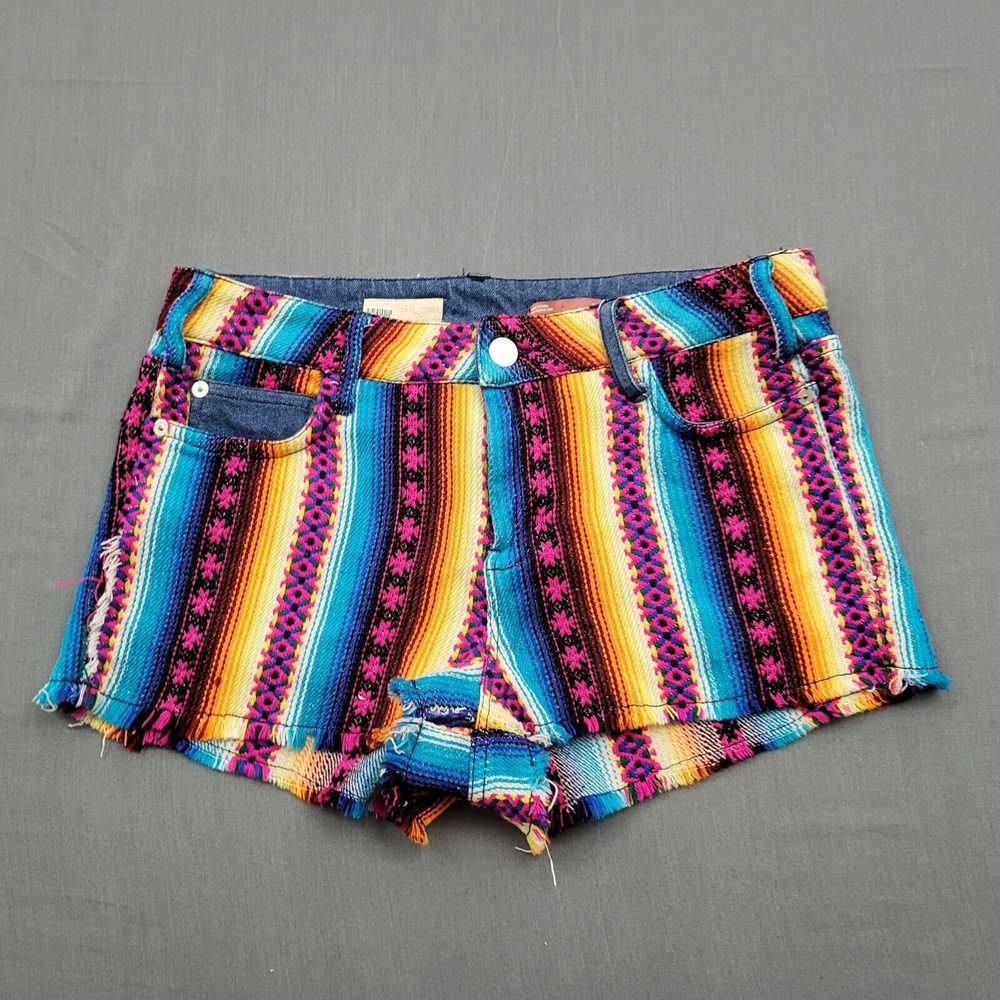 Pilcro and the Letterpress Serape Stripe Woven Shorts Womens 25 Multicolor Boho